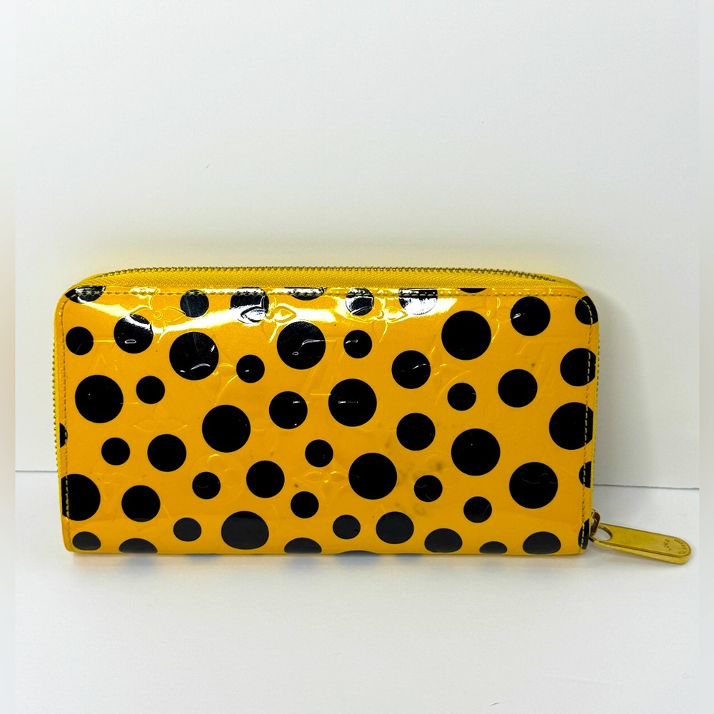 Louis Vuitton Yayoi Kusama Monogram Yellow Zippy Wallet, 7 1/2” x 4” x 1”